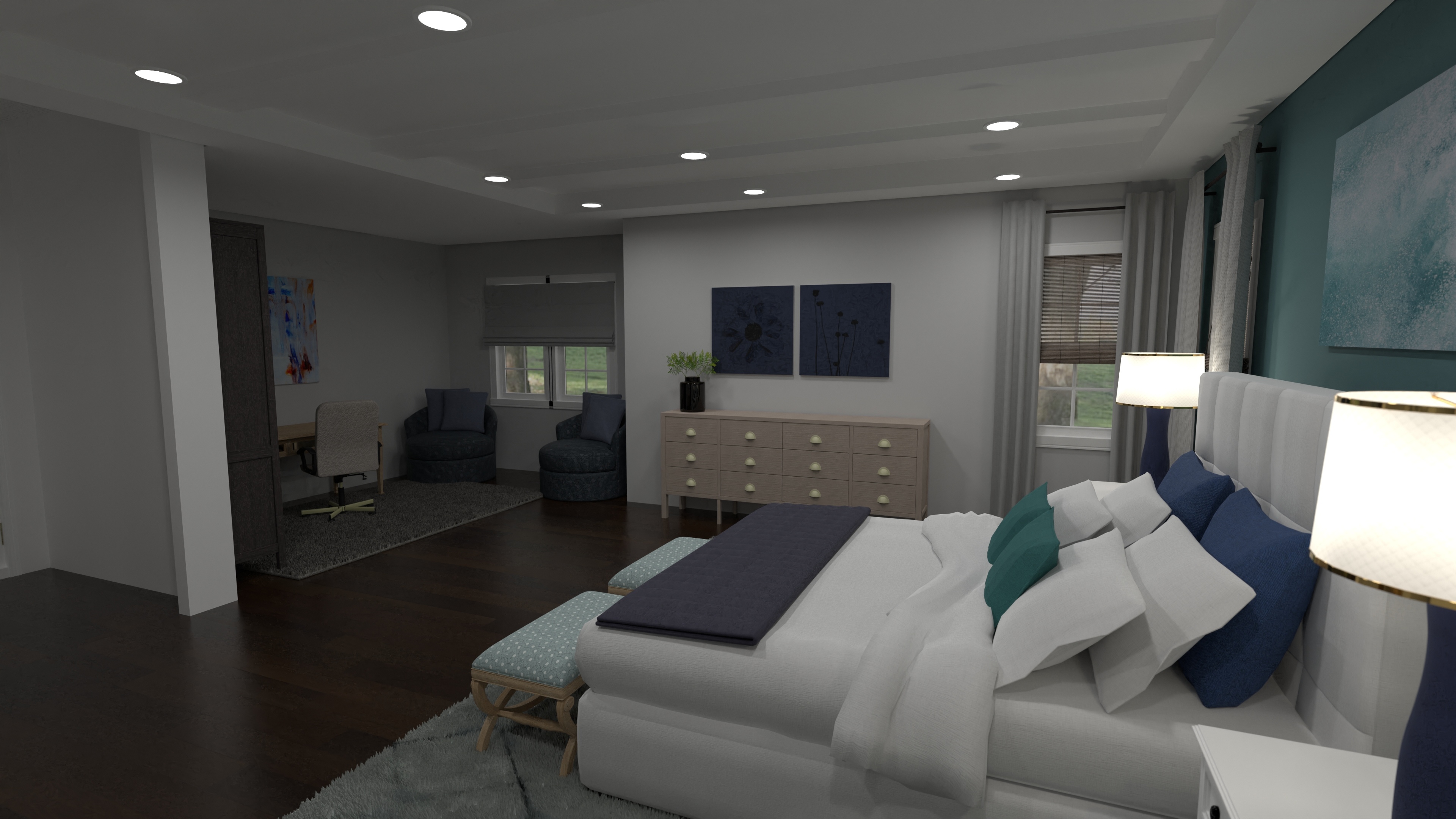 Yocum - Primary Bedroom (Option 2: Accent Wall) #23360490 by Nicole Bailey