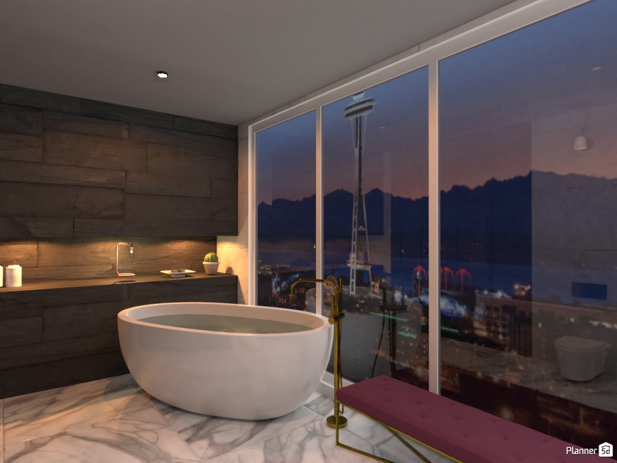 Bathroom with night view #3661741 by rilly