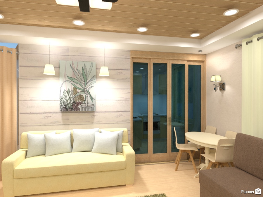 гостиная совмещенная с кухней #2136758 by Skylinza