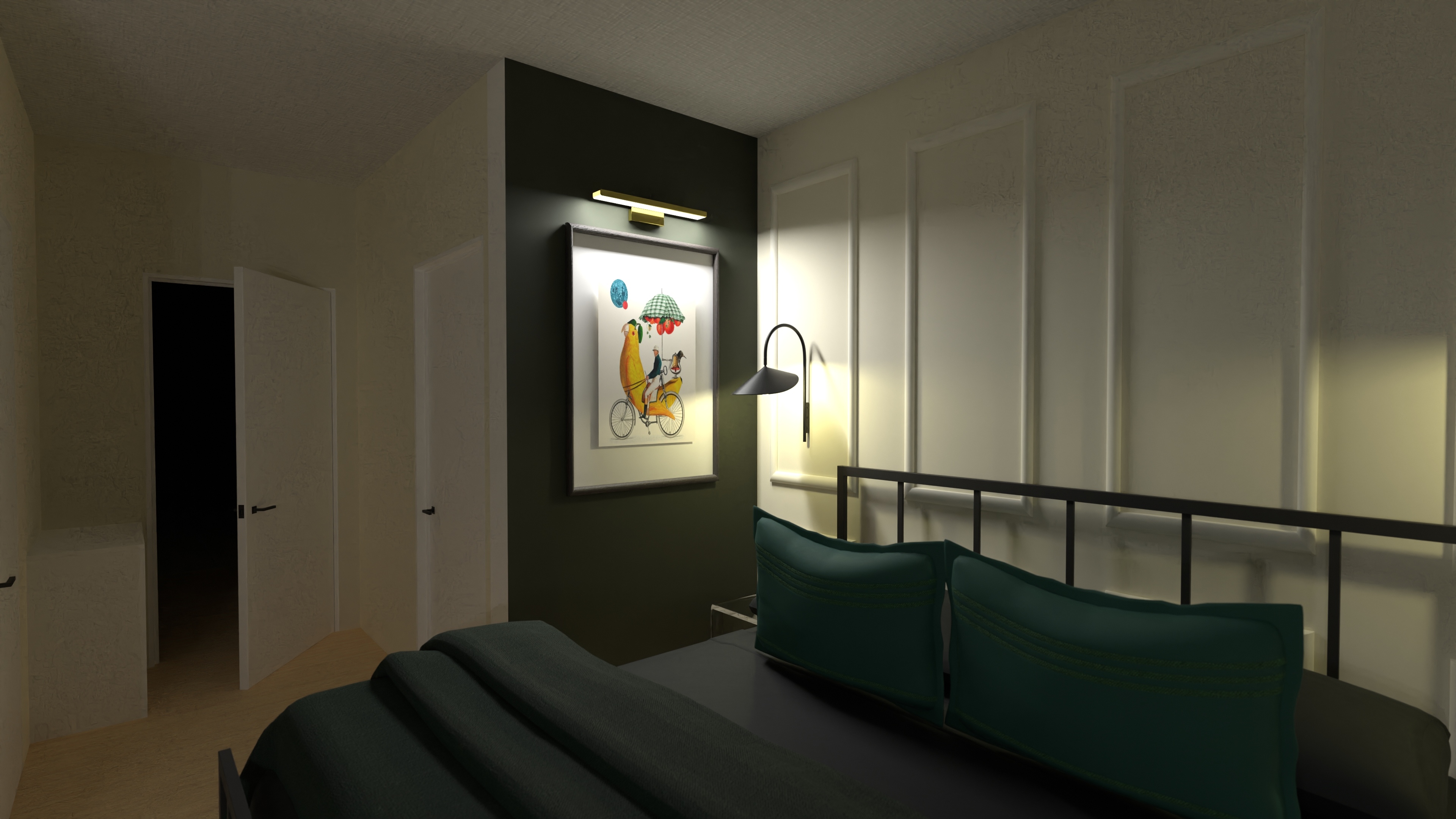 Bedroom - Green w/Accent Wall & Panels #25258848 by William McLean