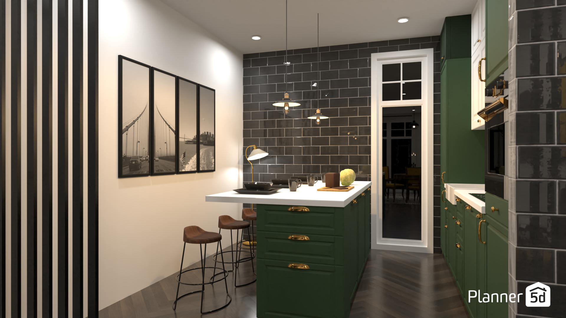 Cozy & Modern British Kitchen Interior #9446456 by Monika