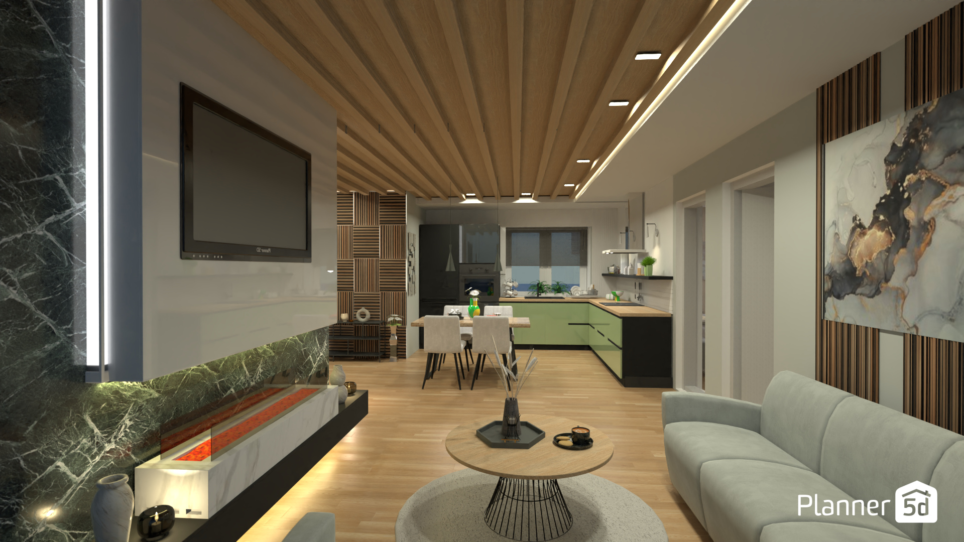 Кухня-гостиная в коттедже #17547407 by Olga