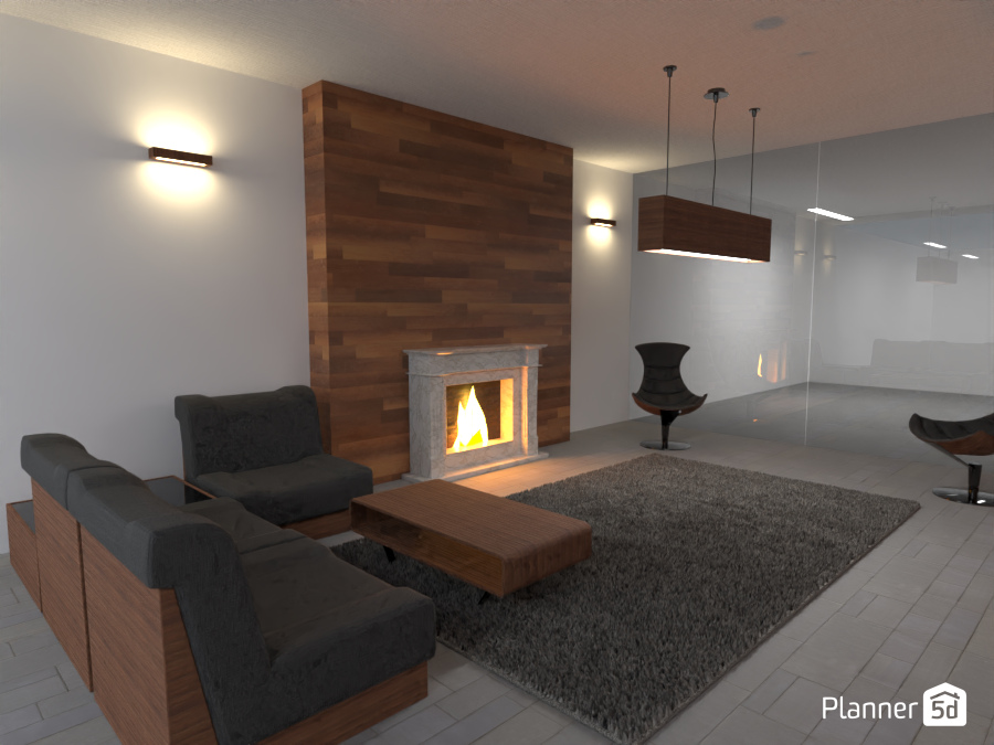Modern Mountain Cabin Style Living Room #9892088 by MRA-ID