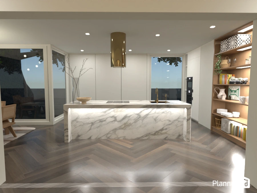 Modern Kitchen and Dinning Room #106609 Por Ana G