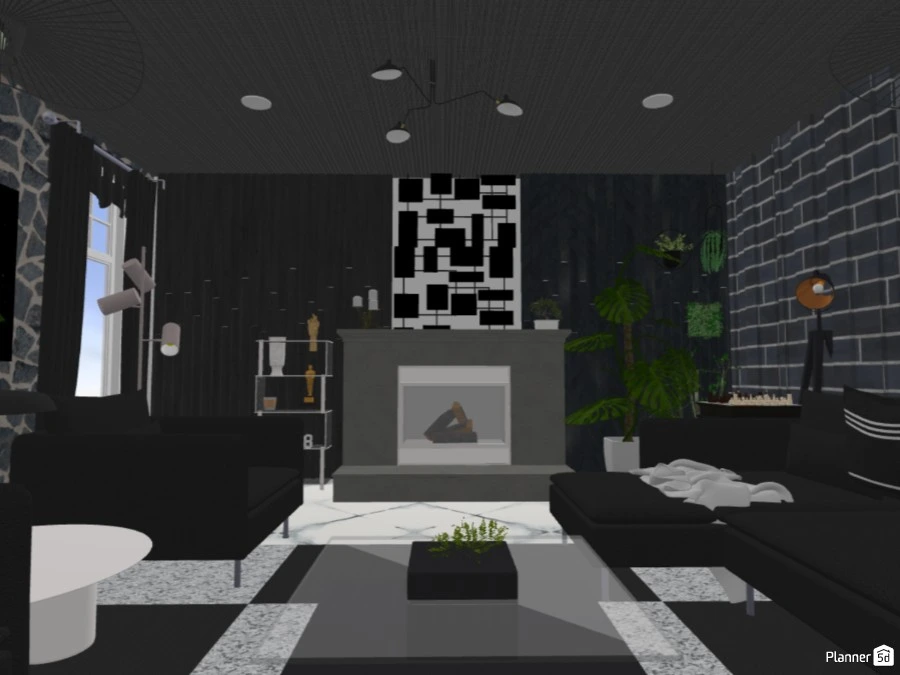 lack and white living room #3083184 by User 94639951