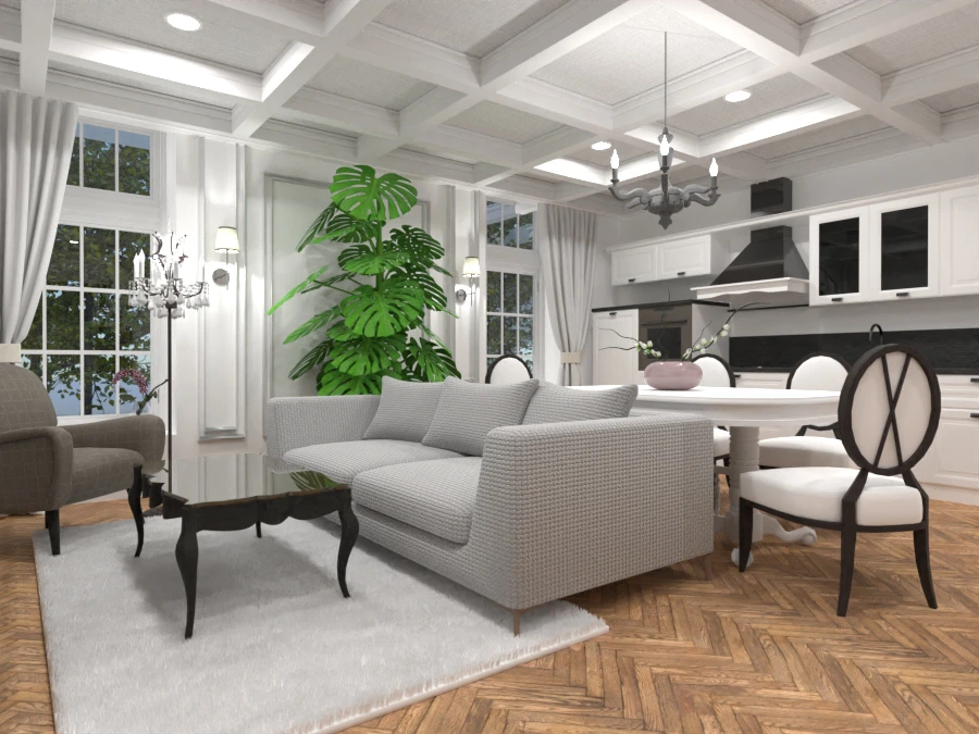 Classic kitchen and living room #3066872 by Evelinaa
