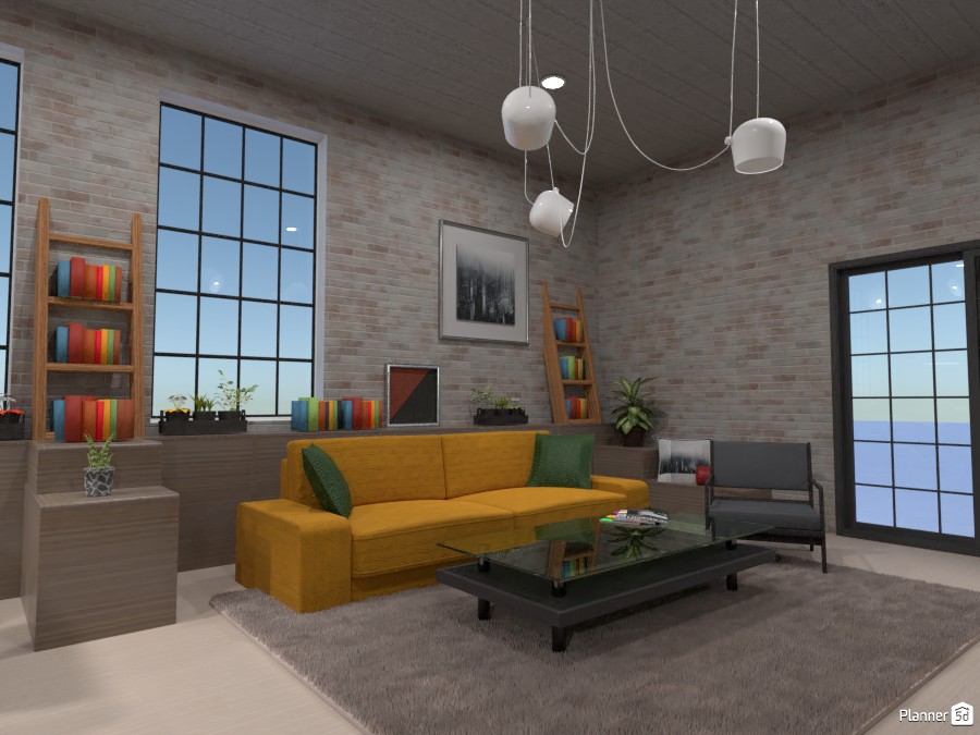 LOFT interior style: kitchen and living room #4149624 by Gabes