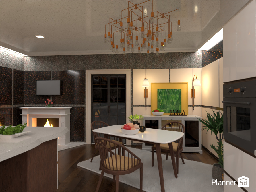 Кухня в шоколадно- коричневом цвете современный дизайн #11532368 by ※Suharik※