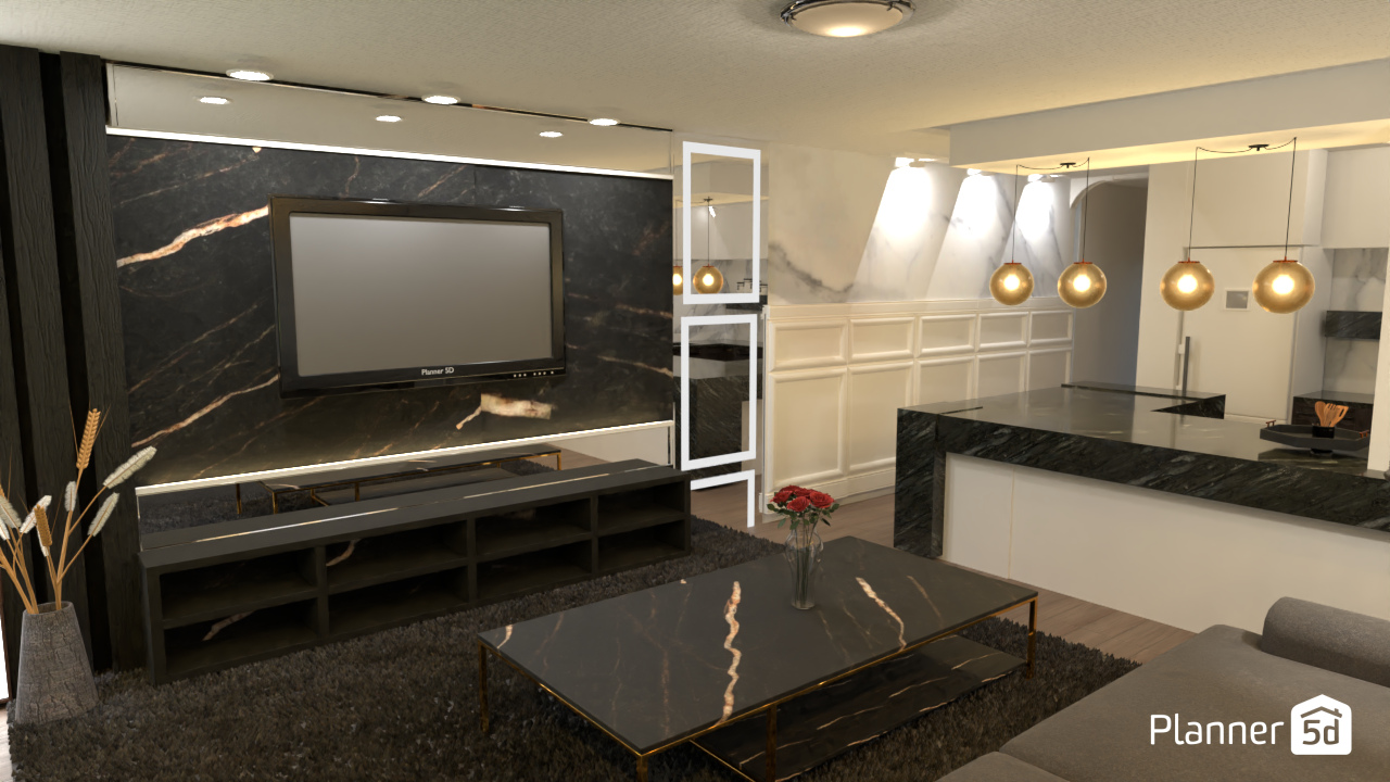 Sala integrada com a cozinha #8897957 by Aelis Oliveira