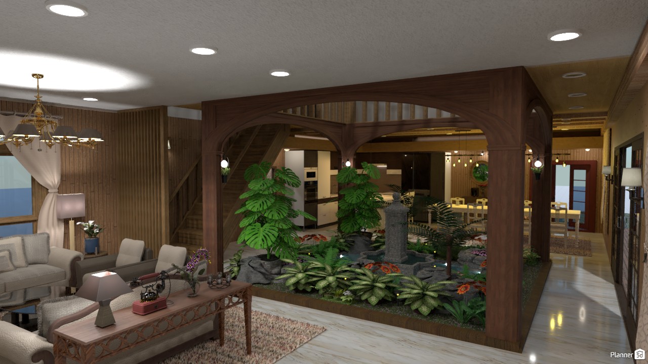 Dining room with garden #3712640 by Zhaobin