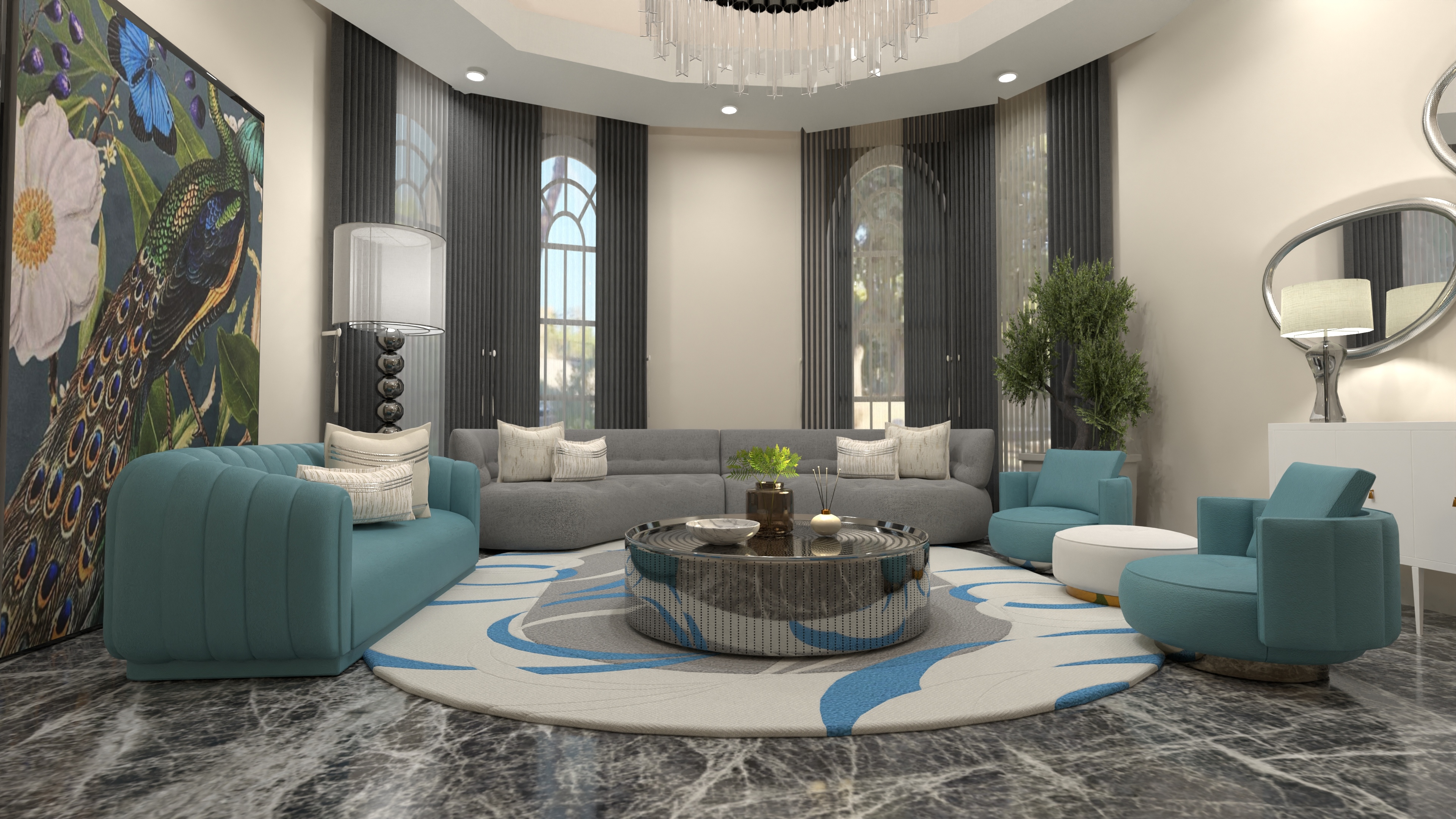 Turquoise and white #25009384 by Linda Bessie Kondowe