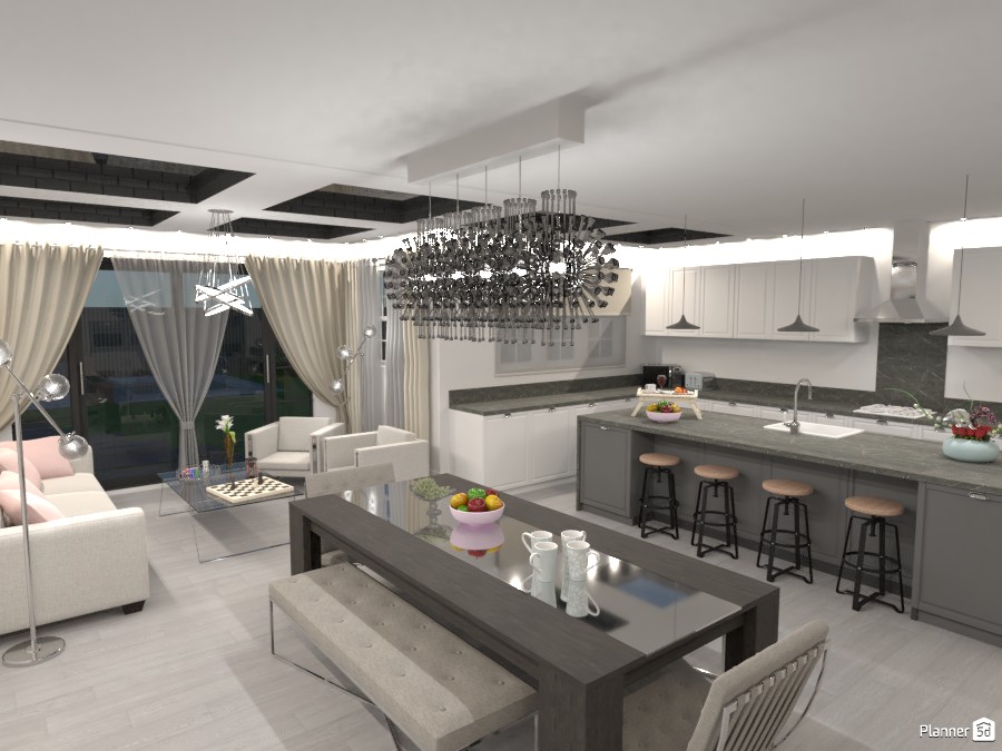 Fancy kitchen diner and family area #5176786 by Mia