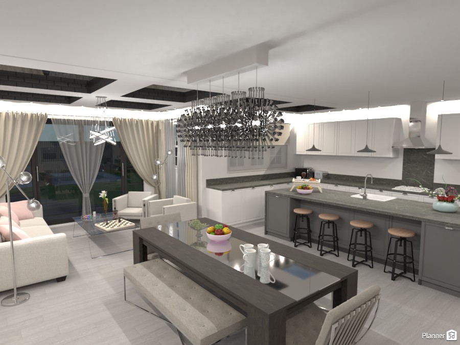 Fancy kitchen diner and family area 5176786 by Mia image