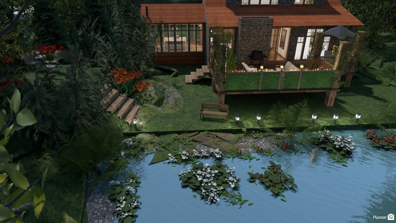 conception de jardin à domicile avec une grande piscine