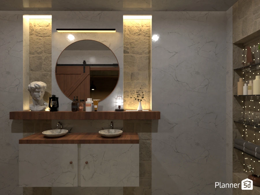 bathroom ; stone & wood #104353 by Løu.