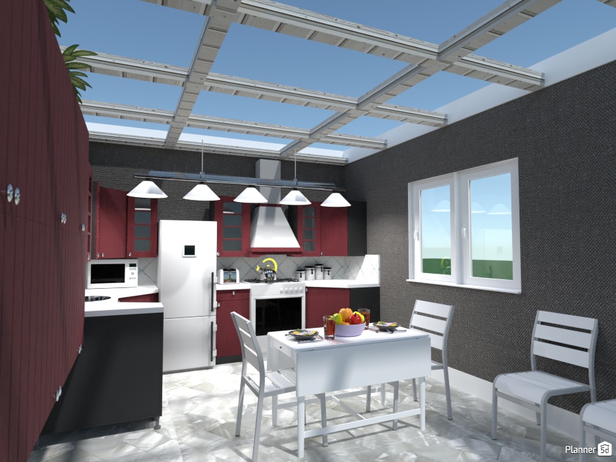 cherry cabinets n skylight kitchen 1956884 by Joy Suiter image