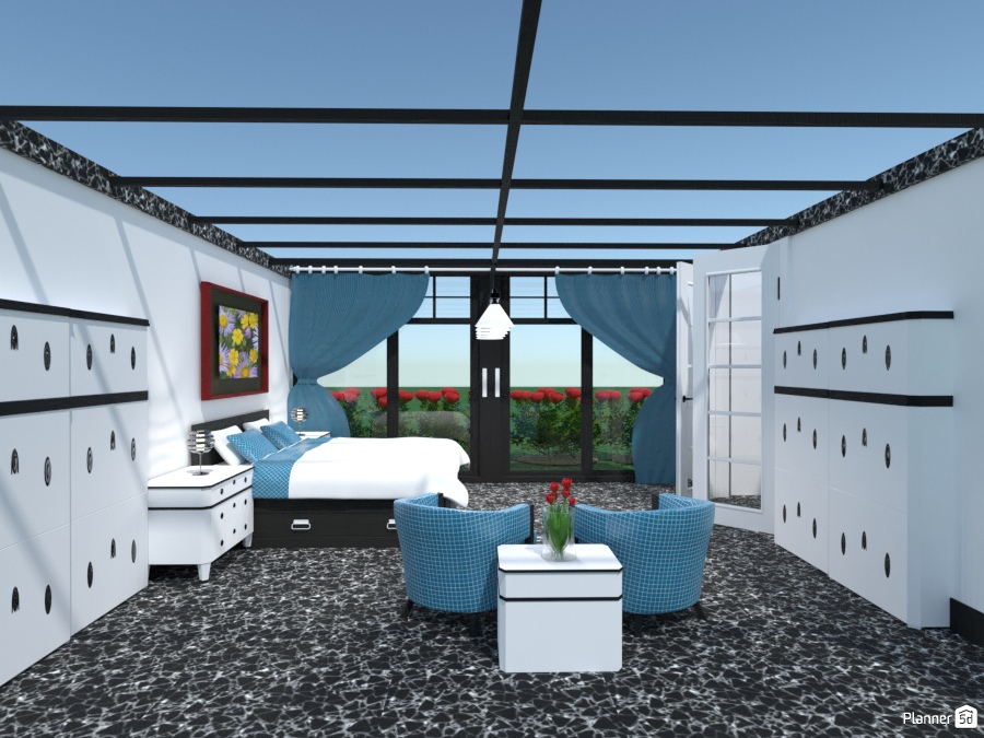blk n wht bedroom w/skyroof 1958625 by Joy Suiter image
