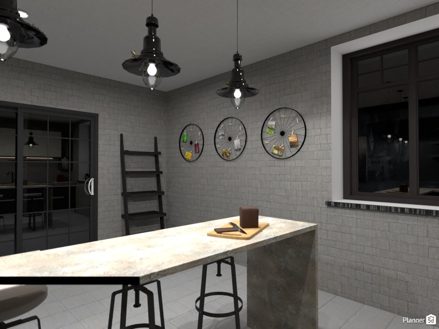 Industrial style kitchen (night mode) #4695622 by Doggy