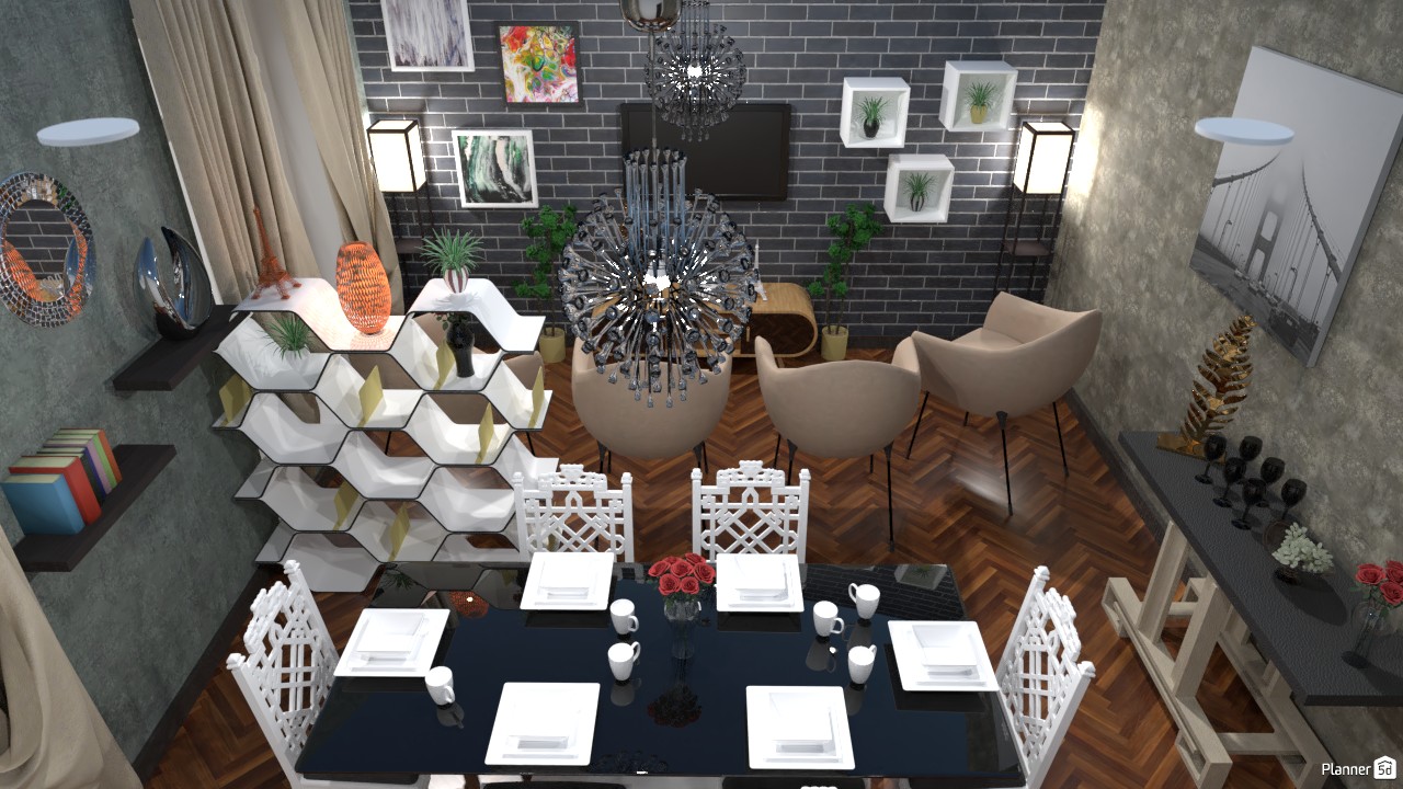 Sala de estar integrada com sala de jantar #4290716 by Paulo Henrique Tinoco