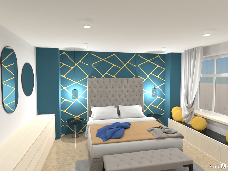 Bedroom with contrasting colours #4627697 by Mia