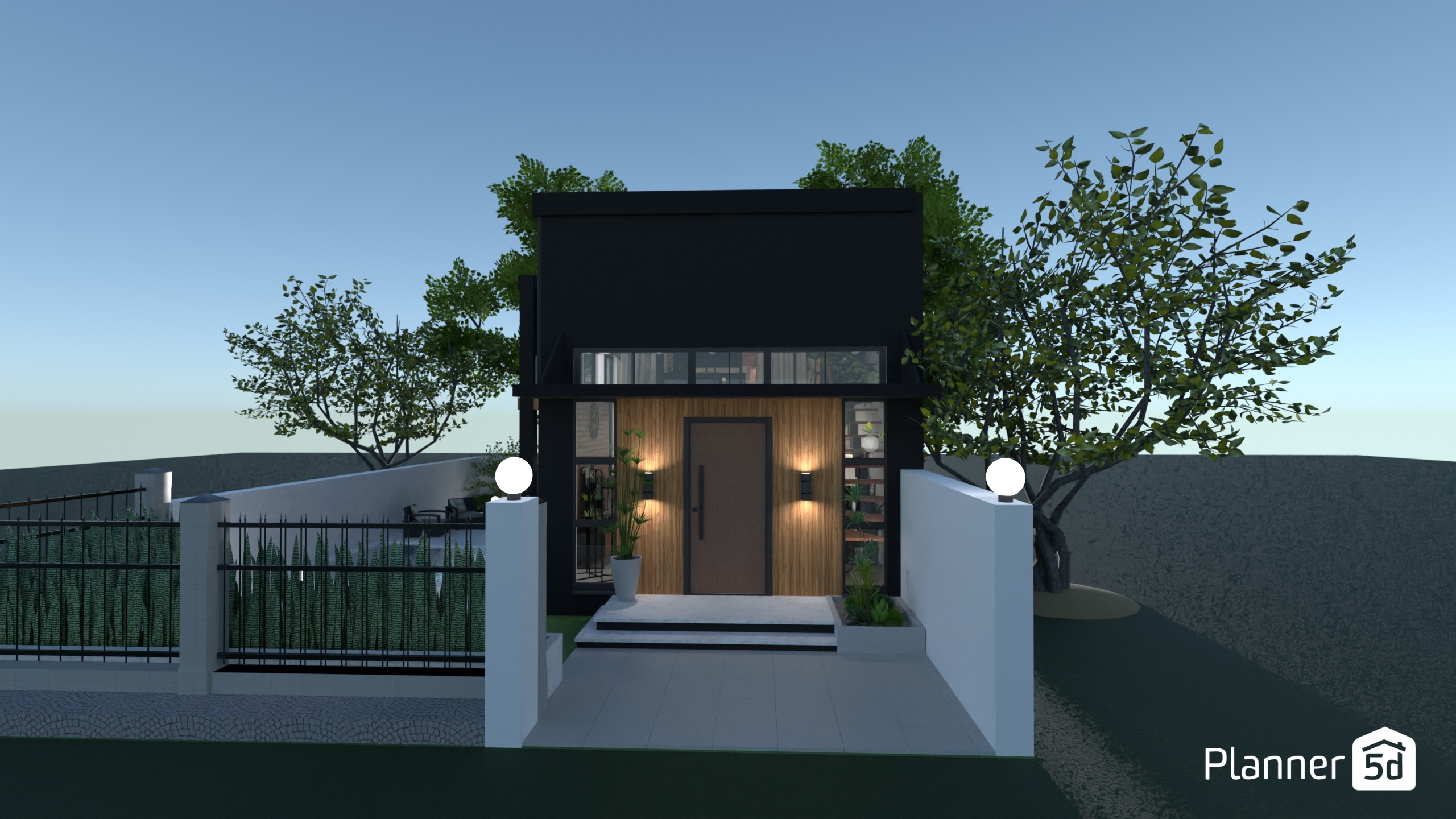 Black-and-Wood Industrial House #29610664 by Dilawar