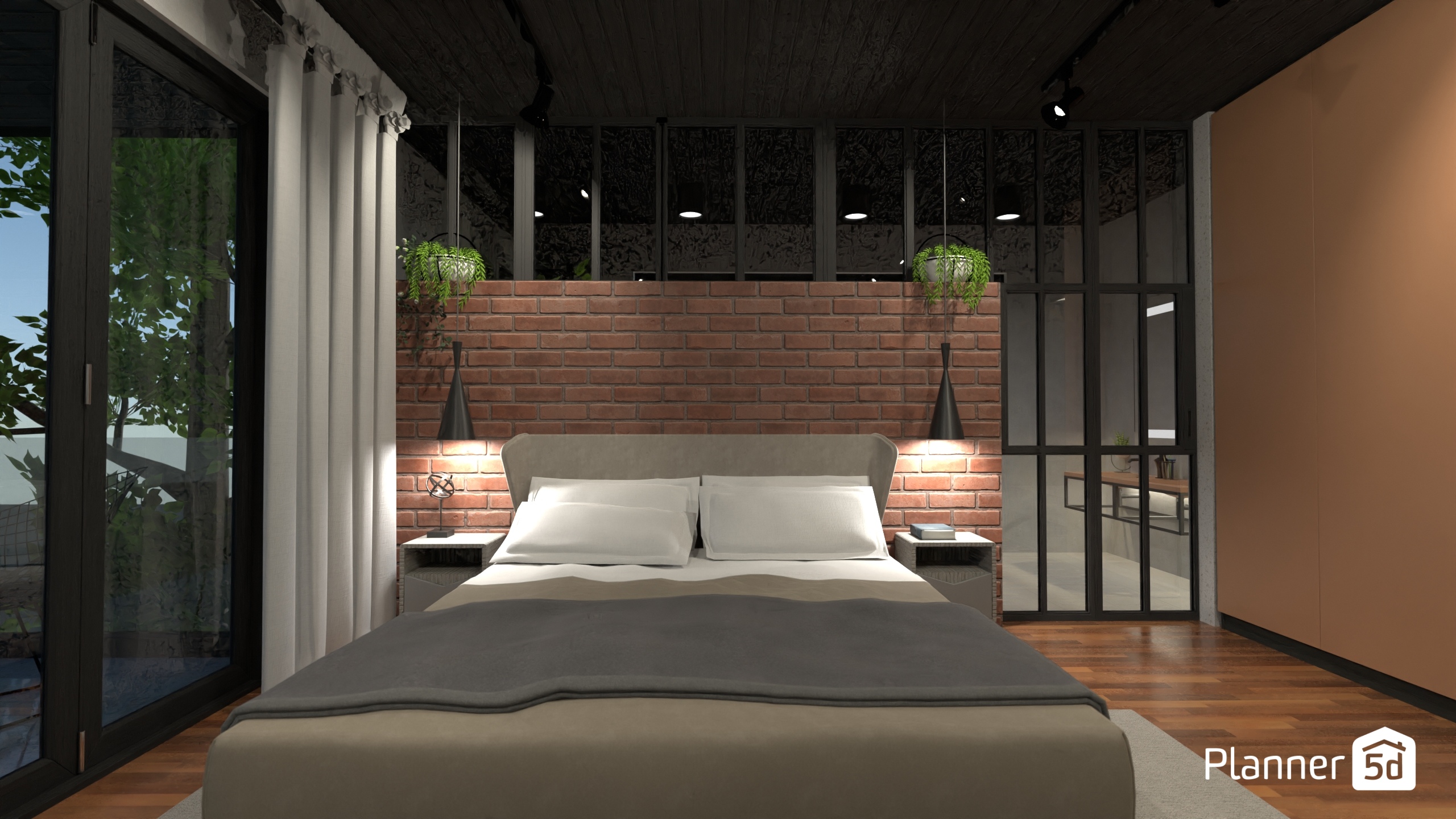 Black-and-Wood Industrial House #29611380 by Dilawar