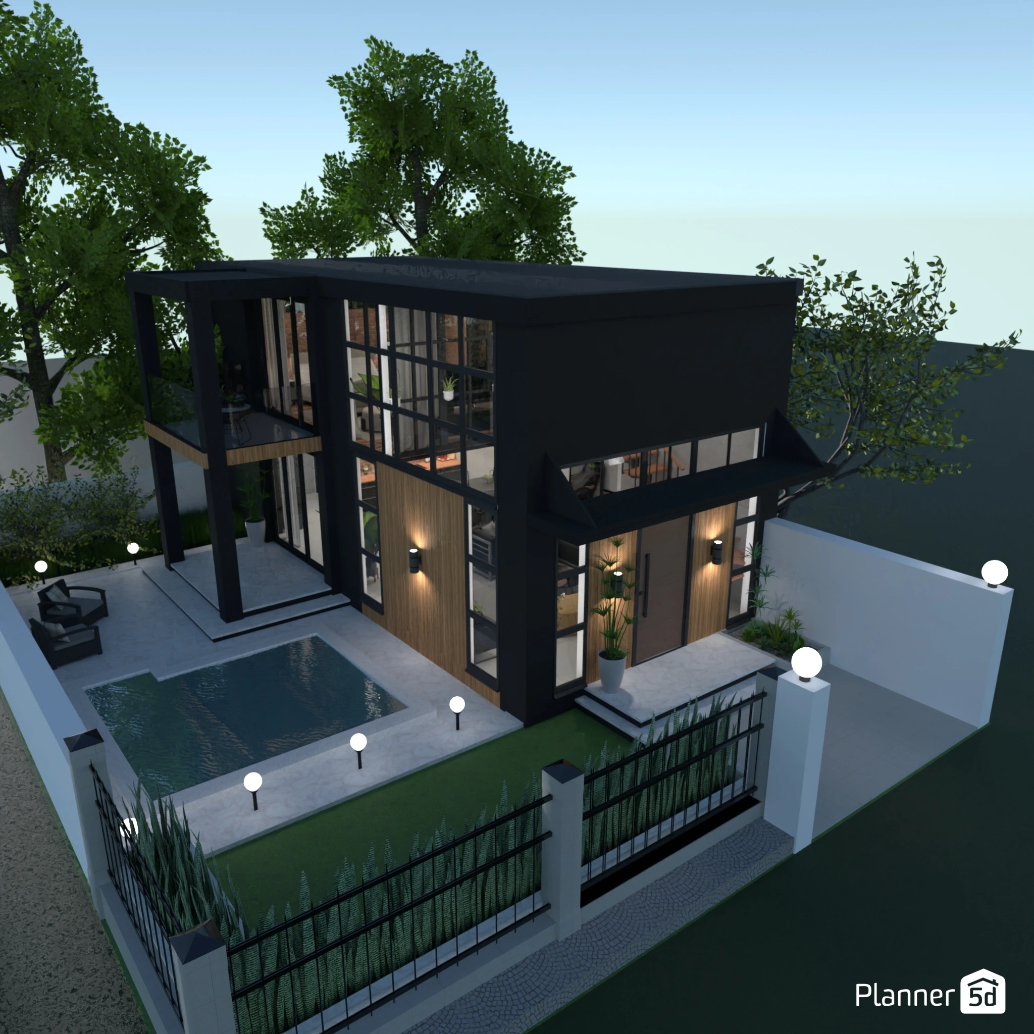 Black-and-Wood Industrial House #3133056 by Dilawar