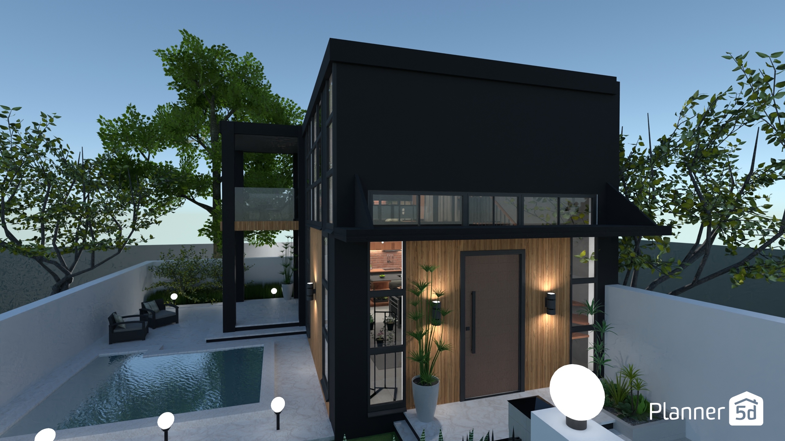 Black-and-Wood Industrial House #29610756 by Dilawar