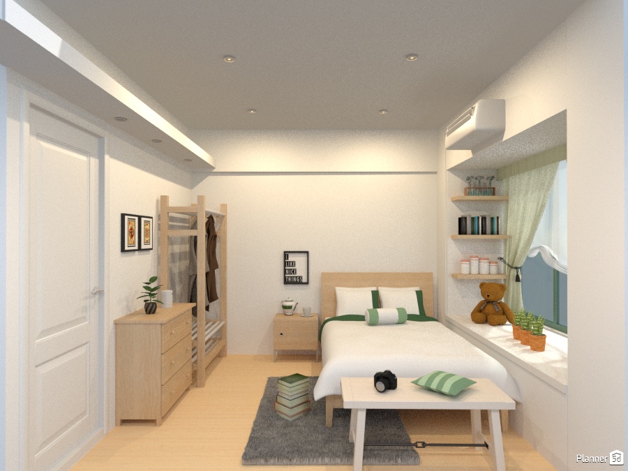 Simple Green Bedroom #1355060 by Marco Lam