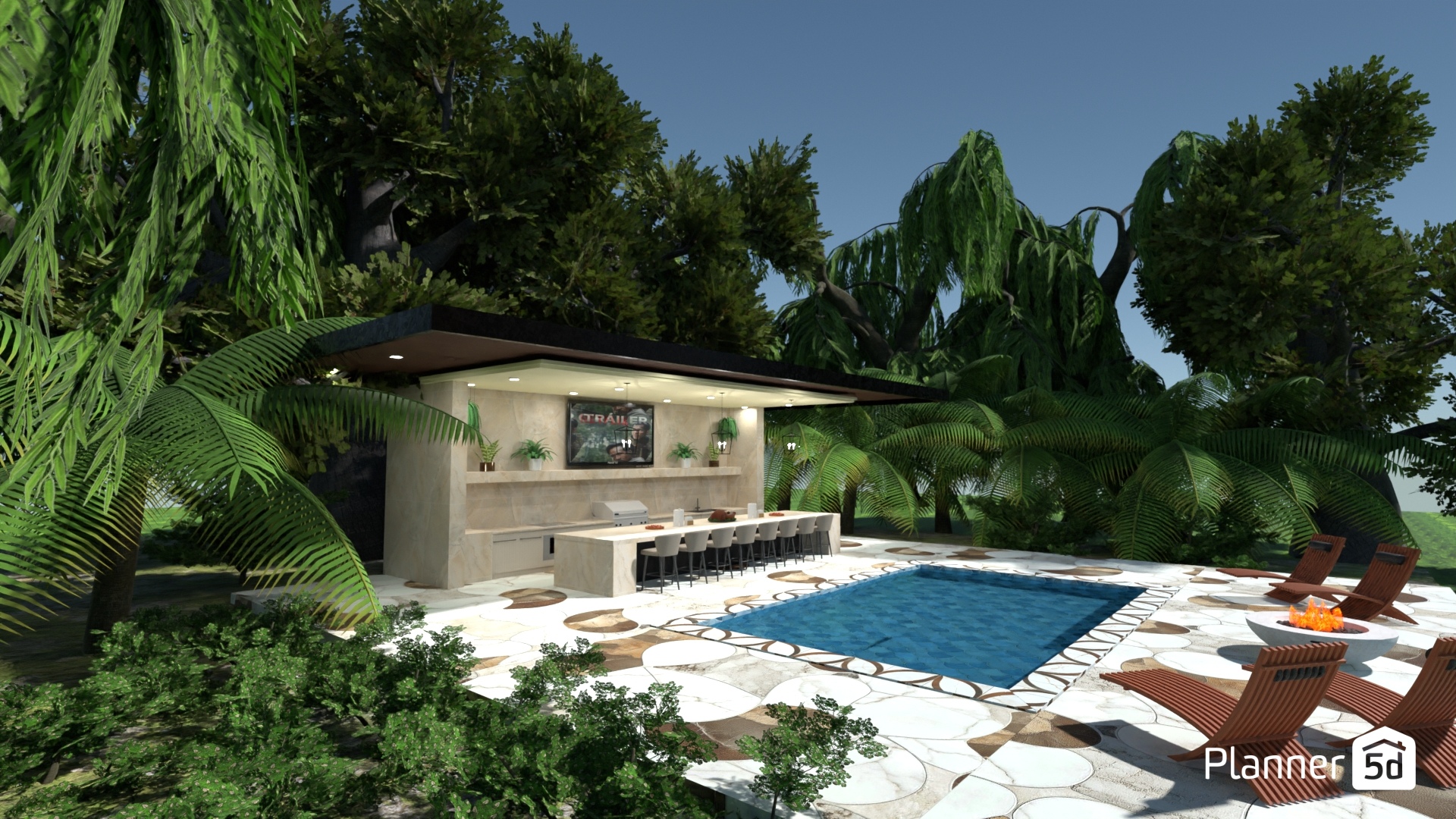 Terraza con piscina #25467208 by MariaCris