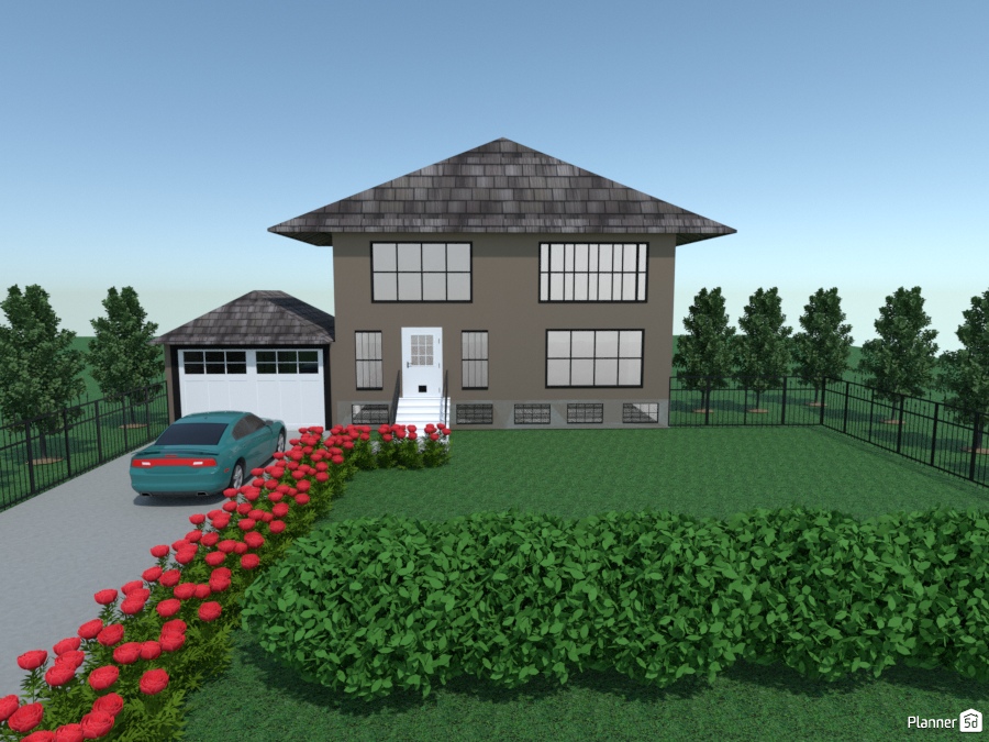 taupe house with garage #2168015 by Joy Suiter