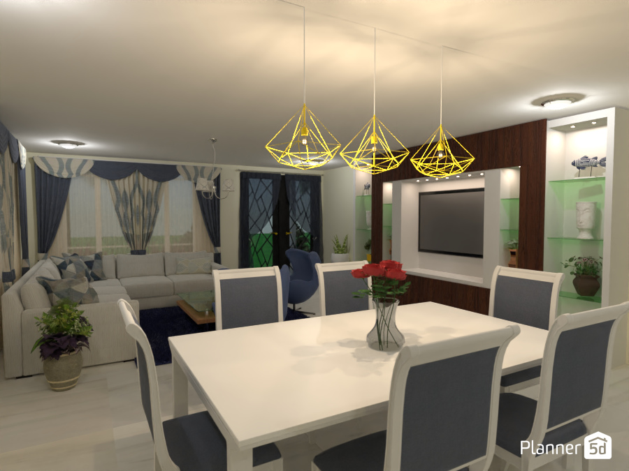 Salón interior casa blanca #13577003 by MariaCris