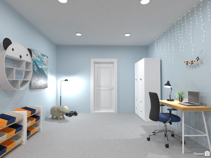 Blue and Orange Kids Room #4508511 by Doggy
