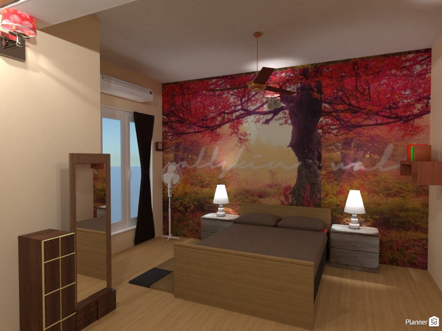 Bedroom with Autumn wall paper 4235304 by Born to be Wild image