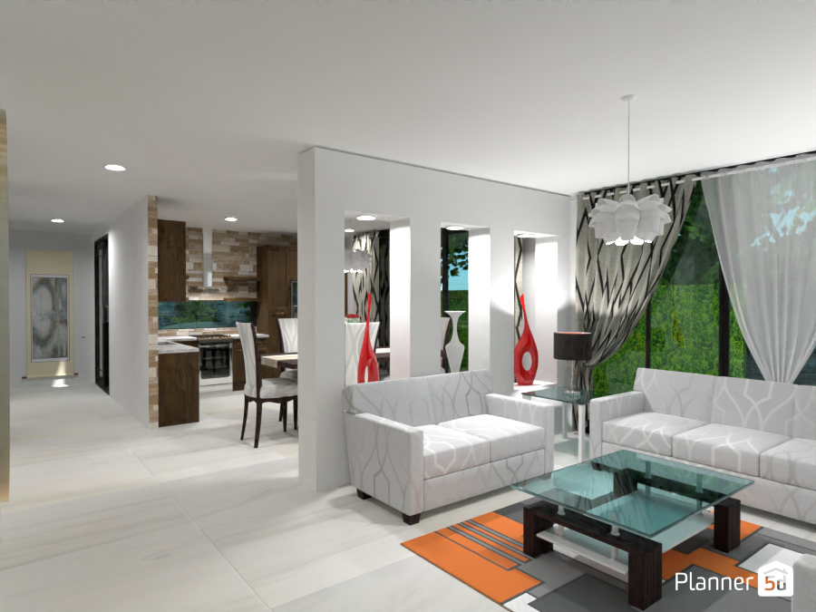 Sala, comedor, cocina concepto abierto #12742031 by MariaCris