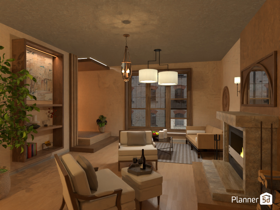 a glass of wine by the fireplace #11803404 by Astrid from Germany