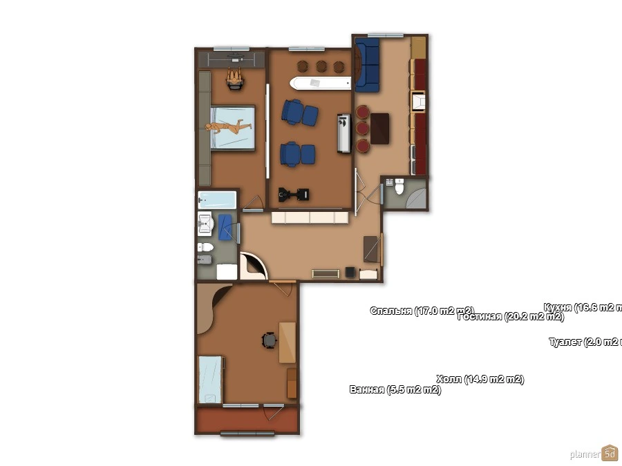 3к квартира, 94м2 #49640 by Пан