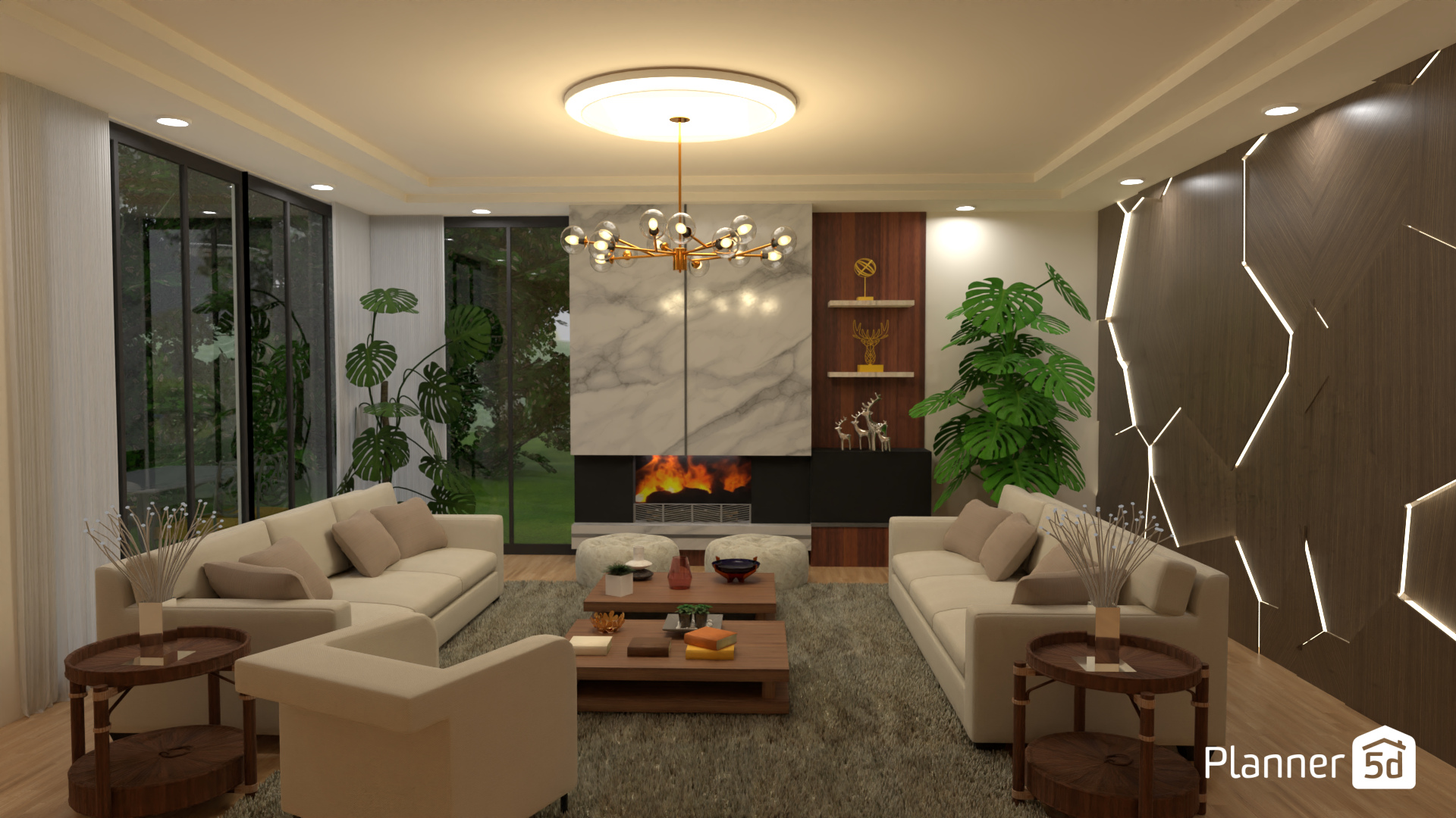 Traditional living room with fireplace #15938867 by MariaCris