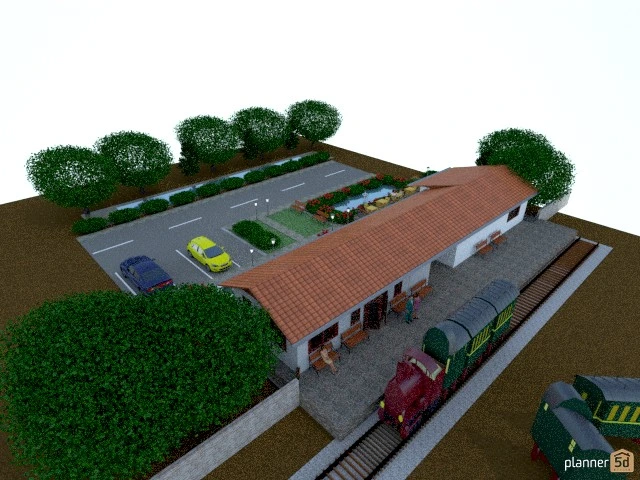 Railway station by train #61409 by Gabes