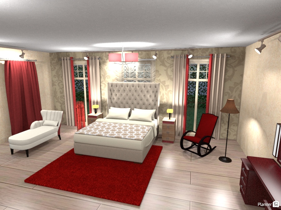 Bedroom Decor Red and beige colors 1463057 by Leelee Kayal image