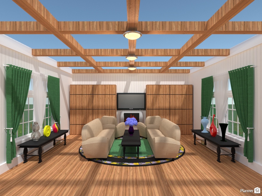 living room with built ins n skyroof #2043119 by Joy Suiter