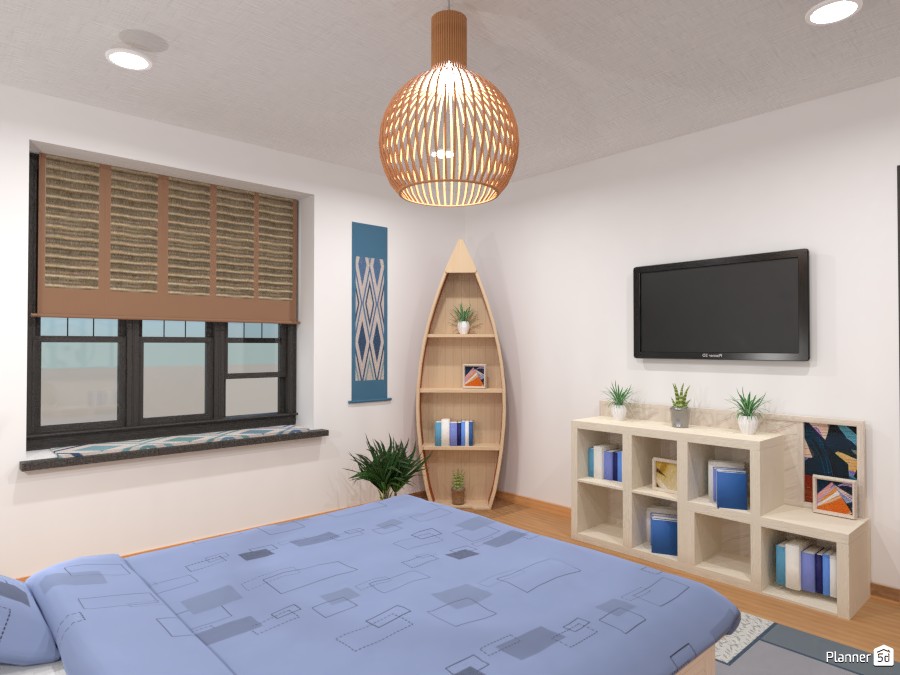 Blue bedroom by the lake or seaside :) #4116600 by Gabes