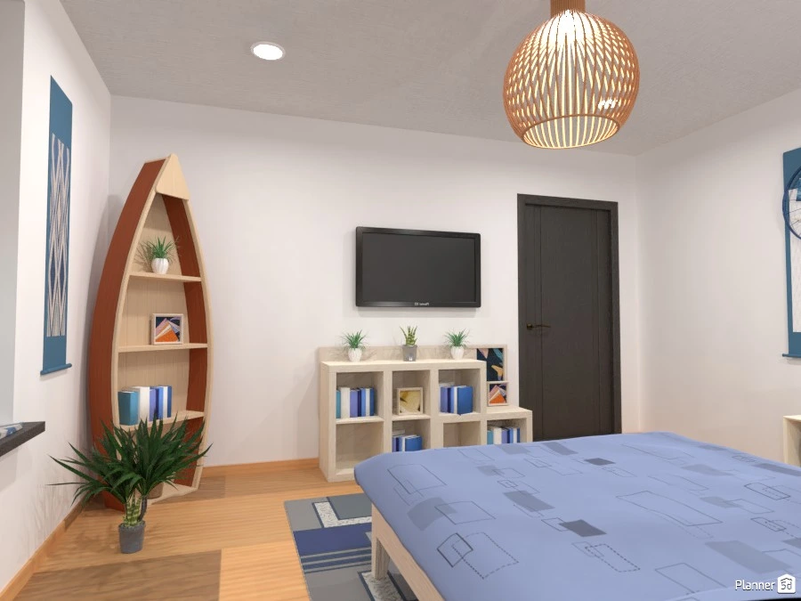 Blue bedroom by the lake or seaside :) #85573 by Gabes