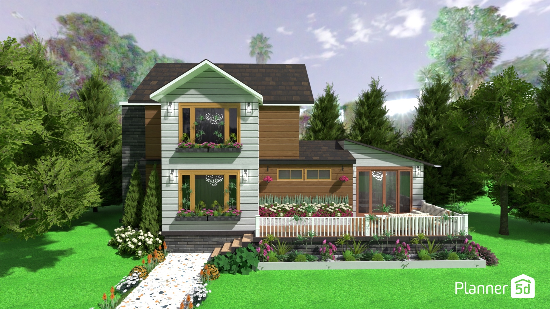 Fachada madera y ladrillo #30529408 by MariaCris