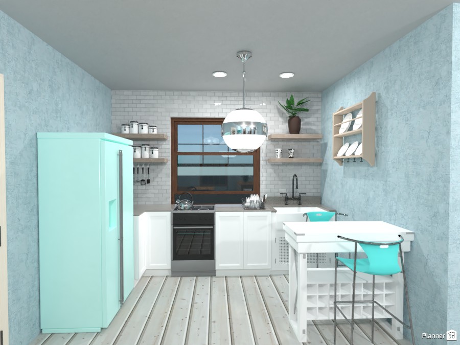 Light blue and white kitchen #3623795 by Rita
