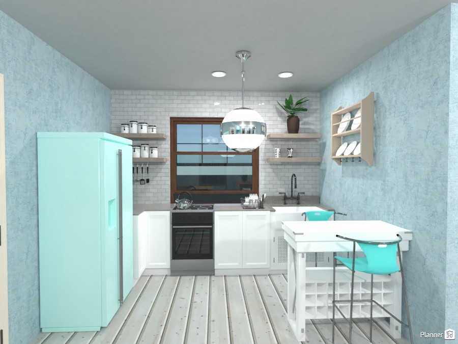 Light blue and white kitchen 3623795 by Rita image