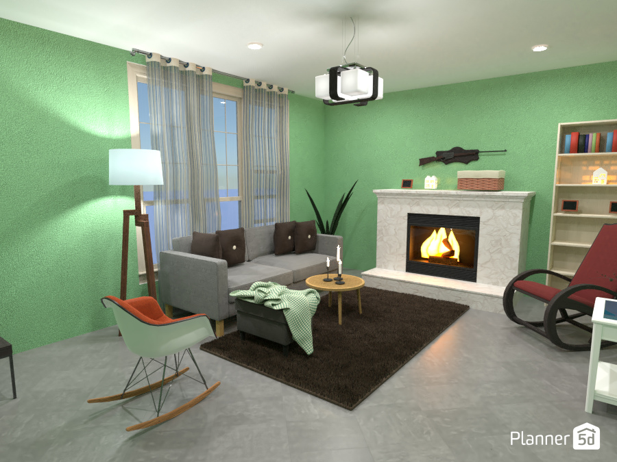 Cozy Scandinavian Living room Design #7262798 by Jomer O. Atienza