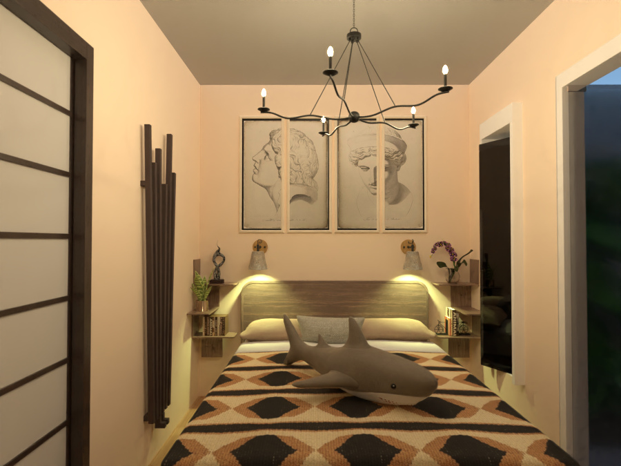 5x5 Bedroom - Free Online Design | 3D House Ideas - Moonface by Planner 5D