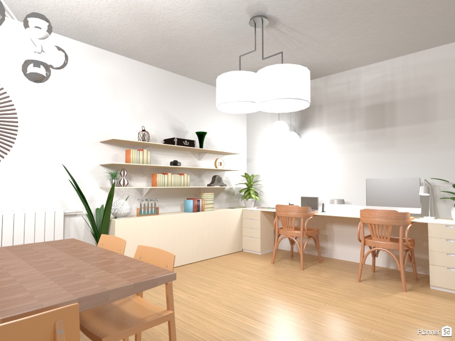 Despacho integrado en salón-comedor #1311313 by Ariadna