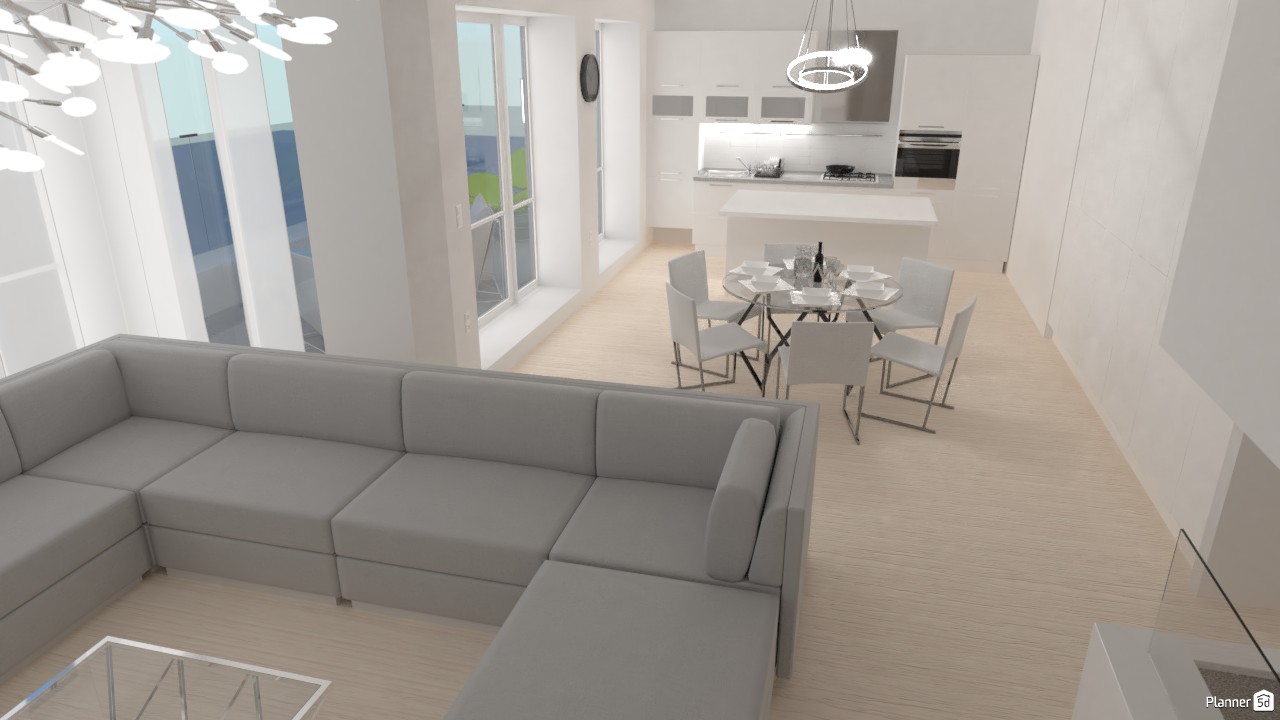Modern kitchen with living room 3306370 by Laura image